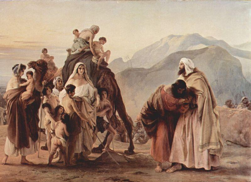Francesco Hayez Zusammentreffen von Jakob und Esau oil painting image